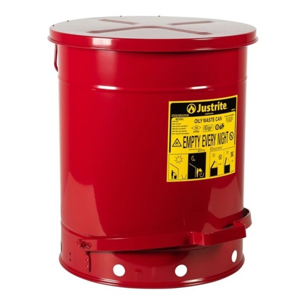 Justrite brandspand - 53 liter - med pedal - FM- og UL-godkendt