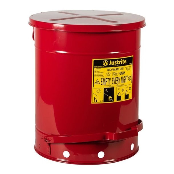 Justrite brandspand - 38 liter - med pedal - FM- og UL-godkendt - SoundGard