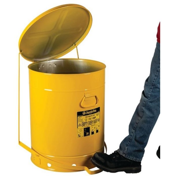 Justrite brandspand - 80 liter - fodpedal - FM- og UL-godkendt