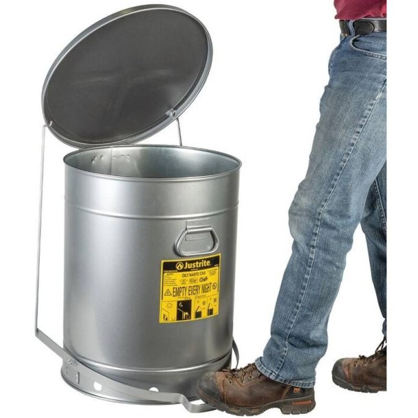 Justrite brandspand - 80 liter - fodpedal - FM- og UL-godkendt - SoundGard