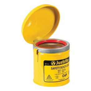 Justrite rengringsbeholder - Gul 0,9L Safety Bench Can 1007