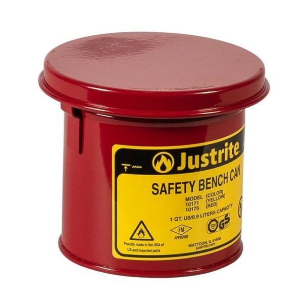 Justrite rengringsbeholder - Rd 0,9L Safety Bench Can 1007