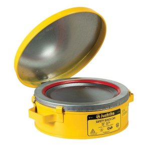 Justrite rengringsbeholder - Gul 1,9L Safety Bench Can 1007