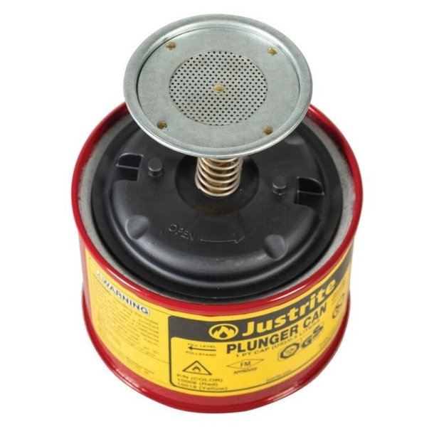 Justrite sikkerheds-stempeldse - Rd 0,5L Plunger Can 1008