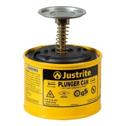 Justrite sikkerheds-stempeldse - Gul 0,5L Plunger Can 1008