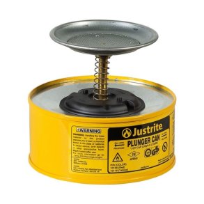 Justrite sikkerheds-stempeldse - Gul 0,9L Plunger Can 1008