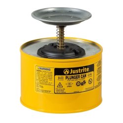 Justrite sikkerheds-stempeldse - Gul 1,9L Plunger Can 1008