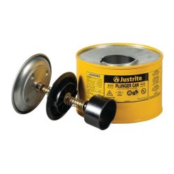 Justrite sikkerheds-stempeldse - Gul 1,9L Plunger Can 1008