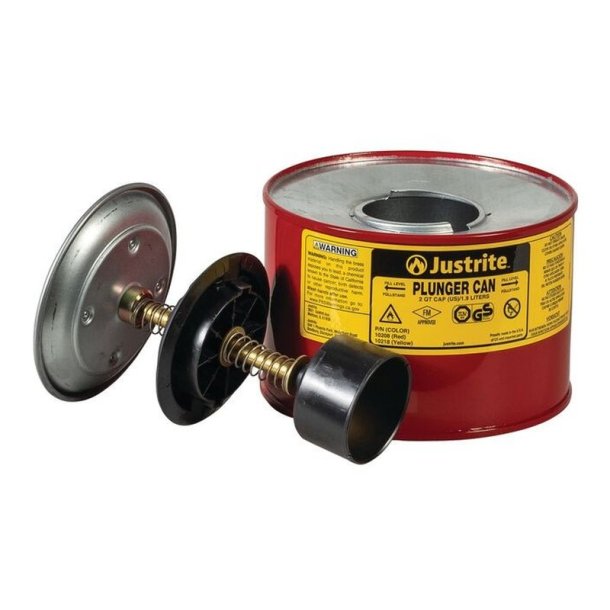 Justrite sikkerheds-stempeldse - Rd 1,9L Plunger Can 1008