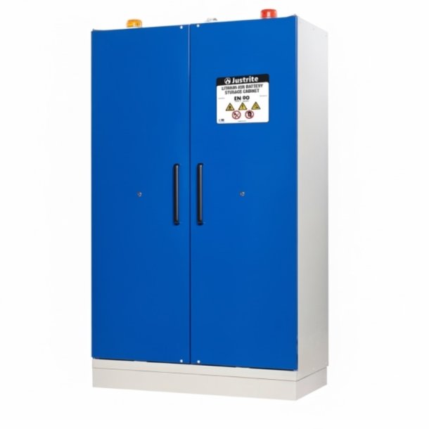 Justrite 226-LTD EN batteriskab til opbevaring/opladning af Lithium batterier - alarm og autosluk