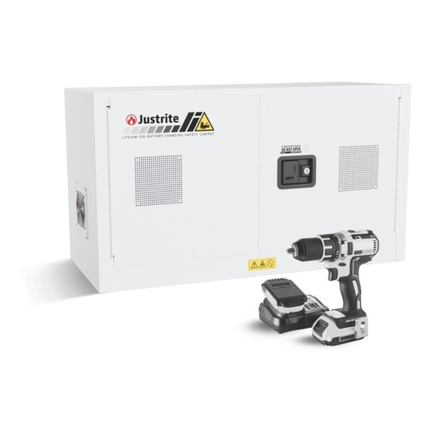 Justrite 23-LC batteriskab til opbevaring/opladning af - Bordmodel