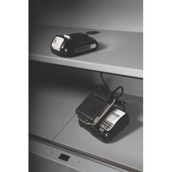 Justrite 23-LC batteriskab til opbevaring/opladning af - Bordmodel