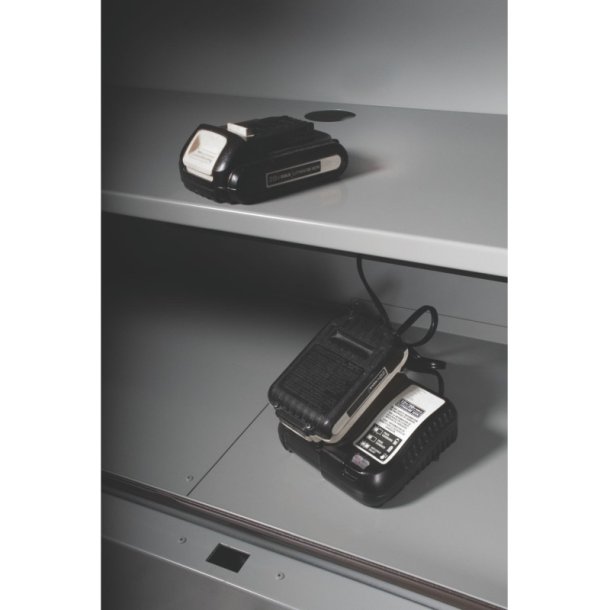 Justrite 23-LC batteriskab til opbevaring/opladning af - Bordmodel