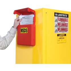 Justrite SDS dokumentboks S23303 - Vejrbestandig - 32 x 26 cm - rd