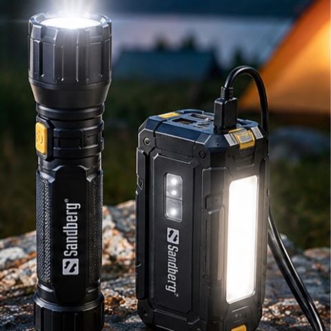 Lommelygter og survival-lygter med powerbank til friluftsliv og n&oslash;dberedskab