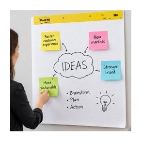 Post-it Meeting Charts &ndash; selvkl�bende flipover-ark fra 3M til m�der og workshops