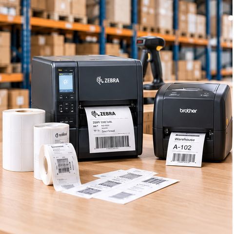 Brother og Zebra etiketteprintere til lager og logistik