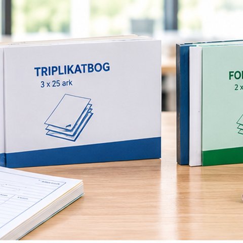 Duplikat- og triplikatb&oslash;ger til kvittering og dokumentation
