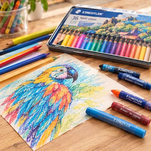 Oliepastel og farvekridt til illustration og kunst