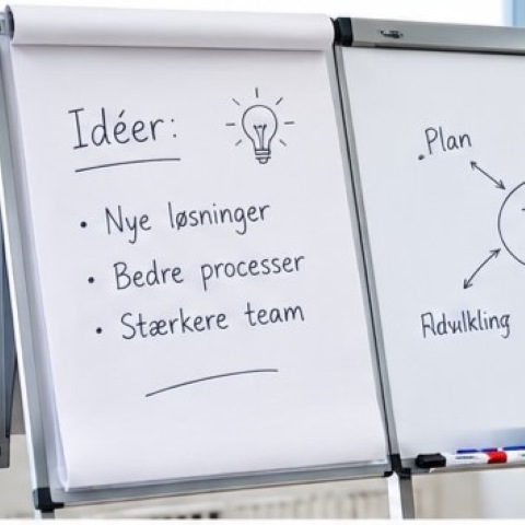 Flipover stativ til m&oslash;der og pr&aelig;sentationer &ndash; papirflade og whiteboard flade i &eacute;t stativ