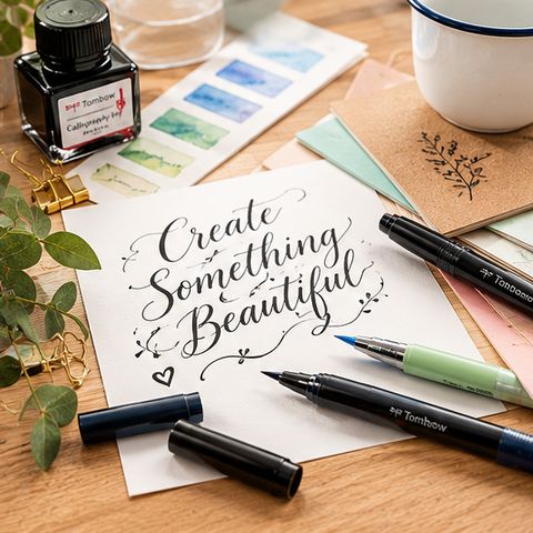 Kalligrafipen og brushpen til h&aring;ndlettering, kalligrafi og kunstskrift