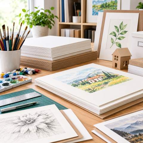 Syrefrit karton i store st&oslash;rrelser til skole, kunst og kreativt arbejde