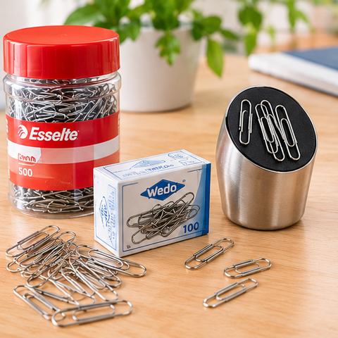 Papir clips og papirklemmer med kraftig fjeder og magnet til tunge opgaver