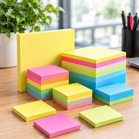 Post-it Super Sticky notes gul 76x76 og mini 47x47 mm fra 3M til whiteboard og v&aelig;gge