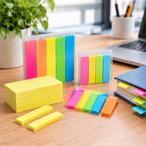 Post-it index papirfaner 15x50 mm neon 5 farver og 11x43 mm 4 farver dispenser fra 3M