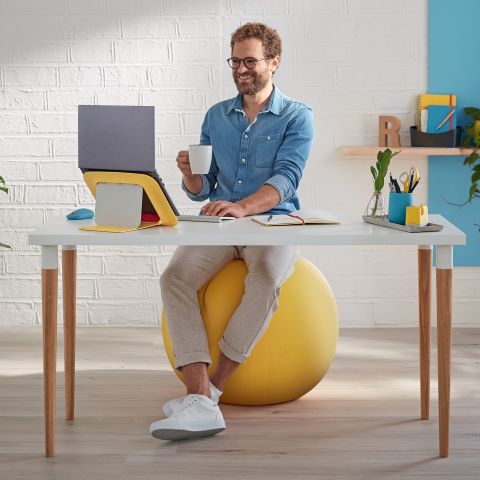 En balancebold – også kaldet en kontorbold eller siddebold – er et enkelt og effektivt redskab til at gøre hverdagens siddestilling mere aktiv og varieret