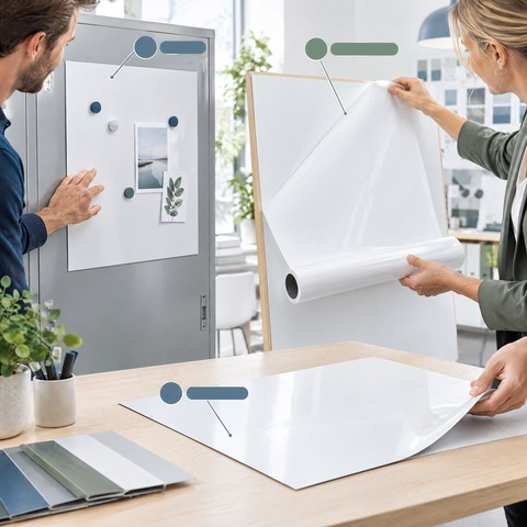 Magnetisk whiteboard folie og Nobo folie – mange typer til alle behov