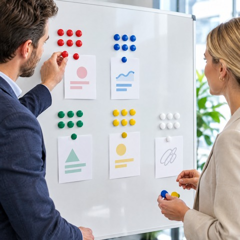 Farvede magneter og tavlemagneter – til farvekodning og visuel organisering
