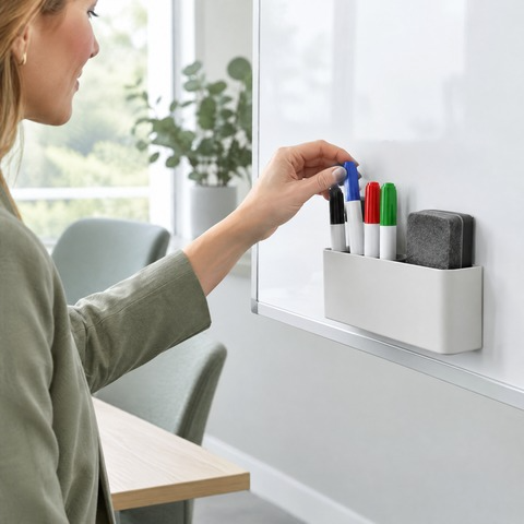 Whiteboard penneholder &ndash; hold dine whiteboard tusser organiserede og tilg&aelig;ngelige