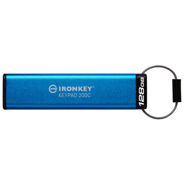 KINGSTON 128GB USB-C IronKey Keypad 200C FIPS 140-3 Lvl 3 Pending AES-256