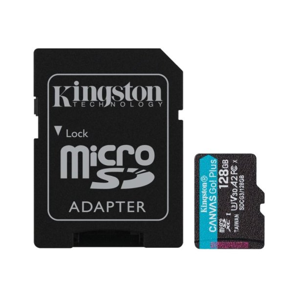 KINGSTON 128GB microSDXC - Canvas Go Plus - 170R A2 U3 V30 Card + ADP