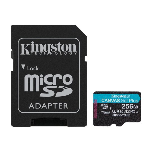 KINGSTON 256GB microSDXC - Canvas Go Plus 170R A2 U3 V30 Card + ADP