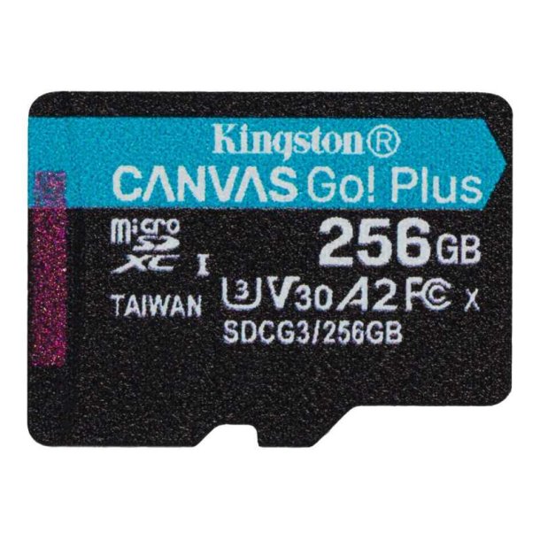 KINGSTON 256GB microSDXC - Canvas Go Plus - 170R A2 U3 V30 Single Pack w/o ADP