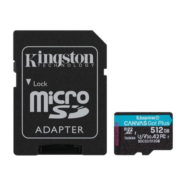 KINGSTON 512GB microSDXC - Canvas Go Plus - 170R A2 U3 V30 Card + ADP