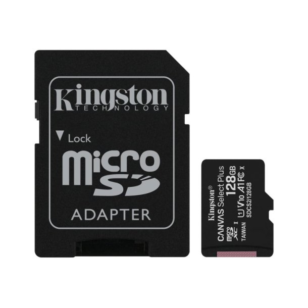 KINGSTON 128GB micSDXC - Canvas Select Plus - 100R A1 C10 Card + ADP