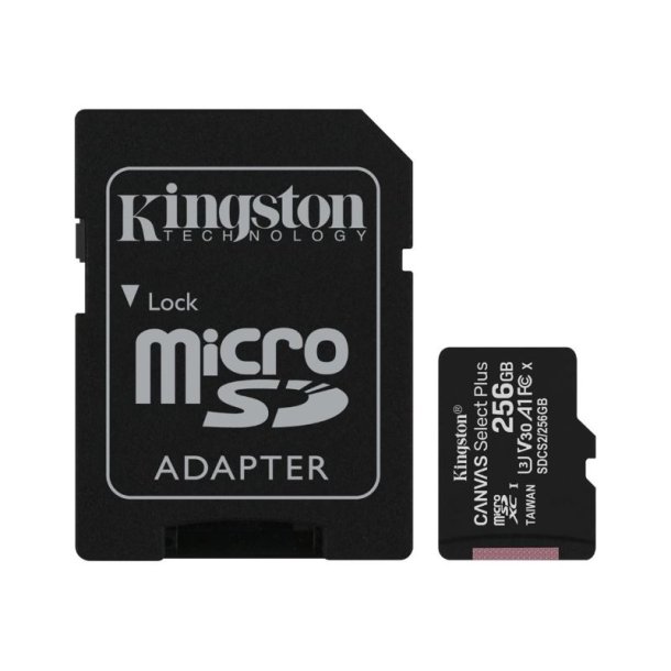 KINGSTON 256GB micSDXC - Canvas Select Plus 100R A1 C10 Card + ADP