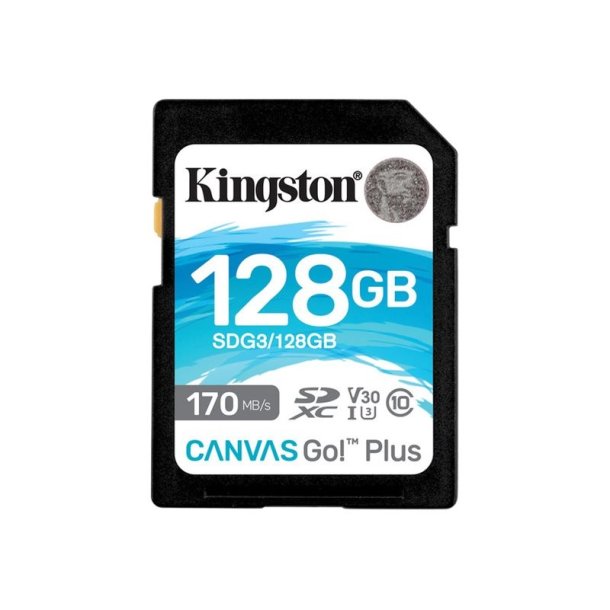 KINGSTON 128GB SDXC - Canvas Go Plus - 170R C10 UHS-I U3 V30