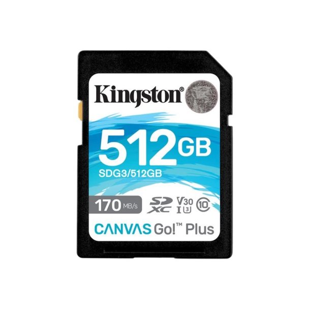 KINGSTON 512GB SDXC - Canvas Go Plus - 170R C10 UHS-I U3 V30