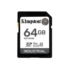 KINGSTON 64GB SDXC Industrial -40C to 85C C10 UHS-I U3 V30 A1 pSLC