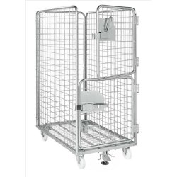 Kongamek rullecontainer - stl - 4 sider - 800kg - med Bremse