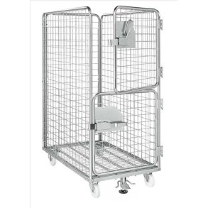 Kongamek rullecontainer - stl - 4 sider - 800kg - med Bremse