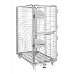 Kongamek rullecontainer - stl - 4 sider - 800kg - med Bremse