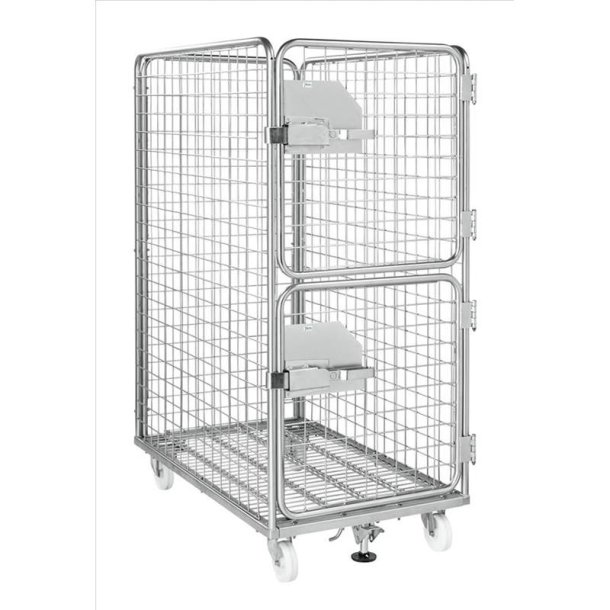 Kongamek rullecontainer - stl - 4 sider - 800kg - med Bremse