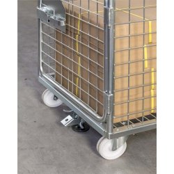 Kongamek rullecontainer - stl - 4 sider - 800kg - med Bremse