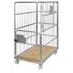 Kongamek rullecontainer - stl - 4 sider - 800kg - Med Bremse