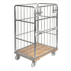 Kongamek rullecontainer - stl - 4 sider - 500kg - med Bremse